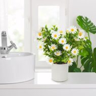 4-Piece Small Artificial Potted Flower Set - Image 3