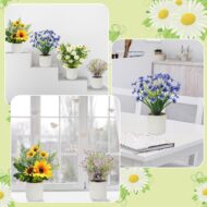 4-Piece Small Artificial Potted Flower Set