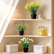 3-Piece Set of Small Artificial Potted Flowers - Image 2