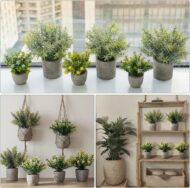 6-Piece Small Artificial Potted Plant Set - Image 2